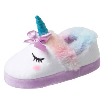 Pantuflas con diseño de unicornio para niña pequeña